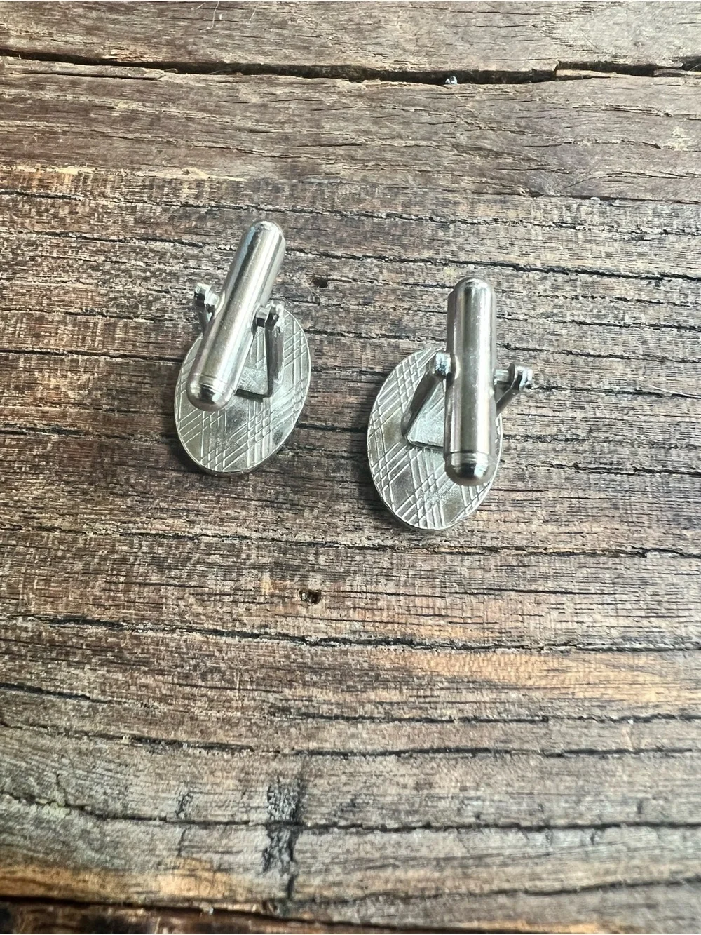 Oval Silver Vintage-Style Cufflinks